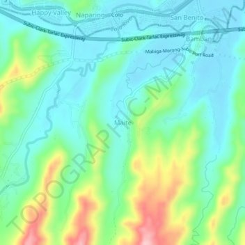 Mappa topografica Maite, altitudine, rilievo