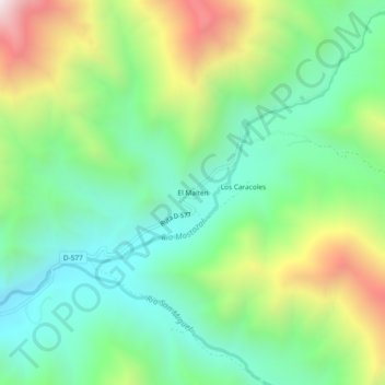 Mappa topografica El Maitén, altitudine, rilievo