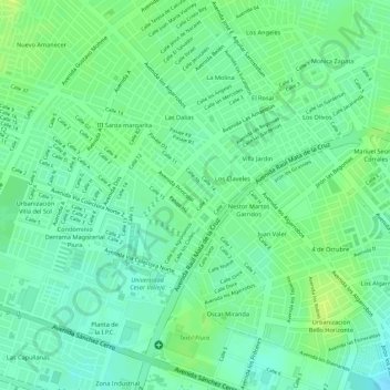 Mappa topografica Fb, altitudine, rilievo