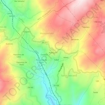 Mappa topografica Pedregal, altitudine, rilievo