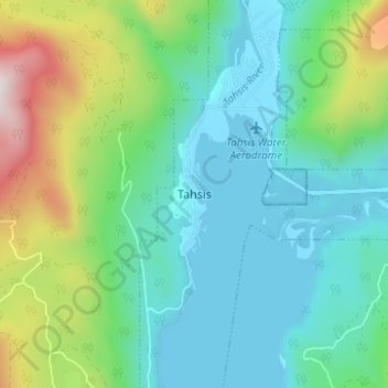 Mappa topografica Tahsis, altitudine, rilievo