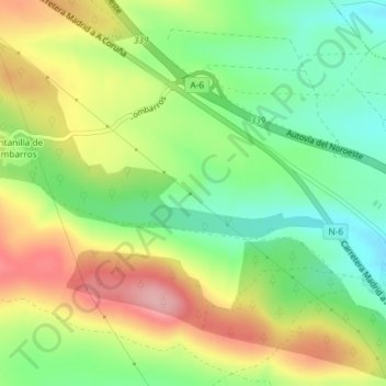 Mappa topografica La Cañiza, altitudine, rilievo