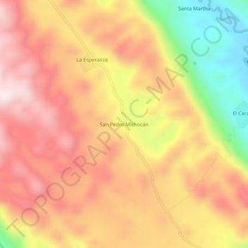 Mappa topografica San Pedro Michocán, altitudine, rilievo