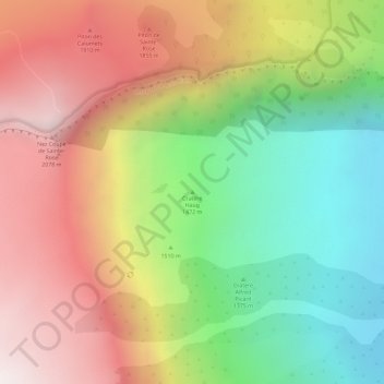 Mappa topografica Cratère Haug, altitudine, rilievo