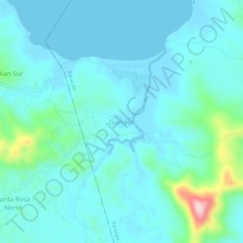 Mappa topografica Gumaus, altitudine, rilievo