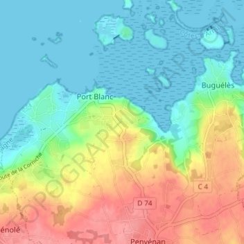 Mappa topografica Kerdavid, altitudine, rilievo