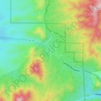 Mappa topografica Mountain Springs, altitudine, rilievo