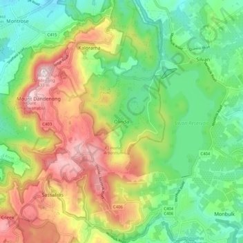 Mappa topografica Olinda, altitudine, rilievo