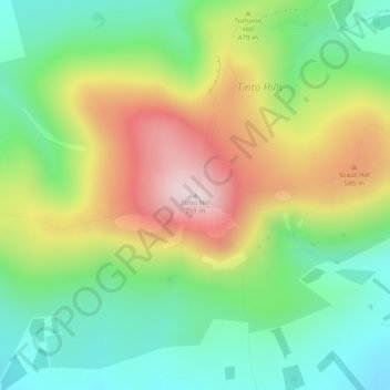 Mappa topografica Tinto Hill, altitudine, rilievo