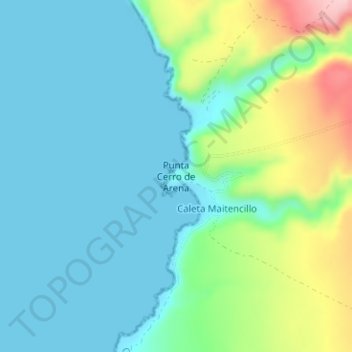 Mappa topografica Punta Cerro de Arena, altitudine, rilievo