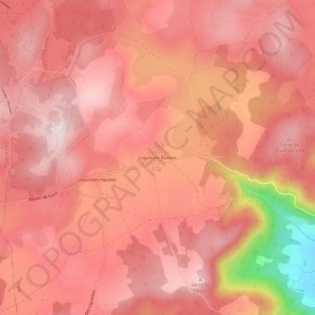 Mappa topografica Liquisses Basses, altitudine, rilievo