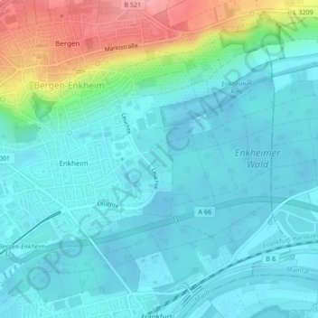 Mappa topografica Leuchte, altitudine, rilievo