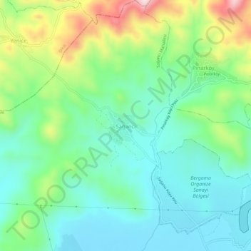 Mappa topografica Sağancı, altitudine, rilievo