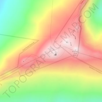 Mappa topografica Haleakalā Observatories, altitudine, rilievo