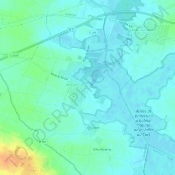 Mappa topografica Saint-Gilles, altitudine, rilievo