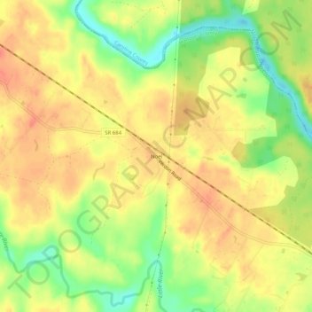 Mappa topografica Noel, altitudine, rilievo