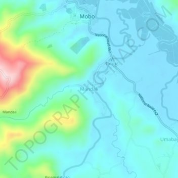 Mappa topografica Mandali, altitudine, rilievo