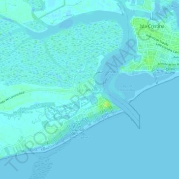 Mappa topografica Isla del Moral, altitudine, rilievo