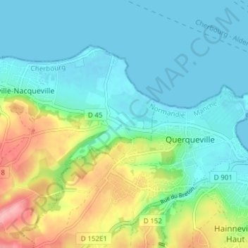 Mappa topografica La Rivière, altitudine, rilievo