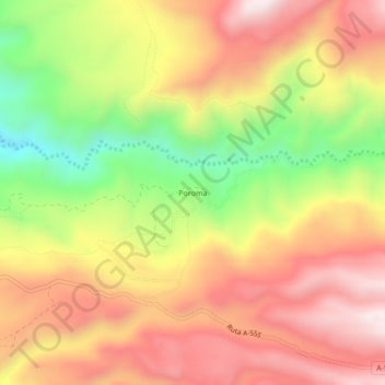 Mappa topografica Poroma, altitudine, rilievo