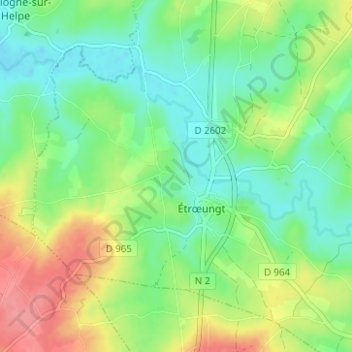 Mappa topografica Le Pré Beuson, altitudine, rilievo