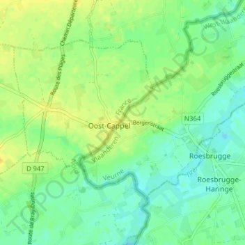 Mappa topografica 't Kappeltje, altitudine, rilievo