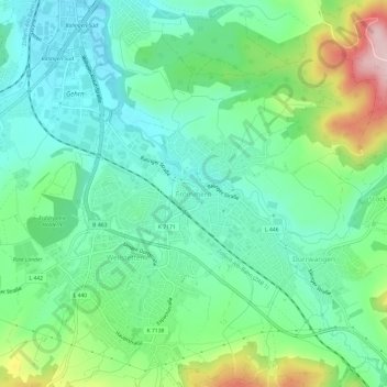 Mappa topografica Frommern, altitudine, rilievo