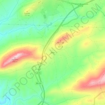 Mappa topografica Zava, altitudine, rilievo