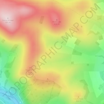 Mappa topografica Darny Rig, altitudine, rilievo