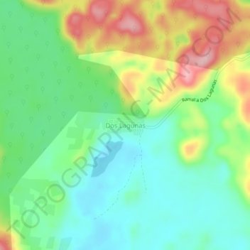 Mappa topografica Dos Lagunas, altitudine, rilievo