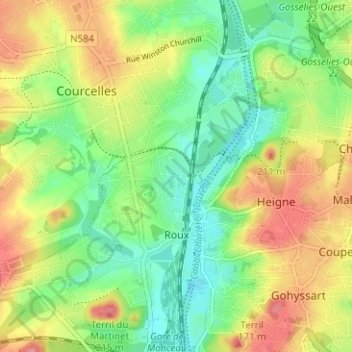 Mappa topografica Cité de la Lache, altitudine, rilievo