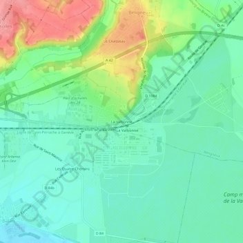 Mappa topografica La Valbonne, altitudine, rilievo