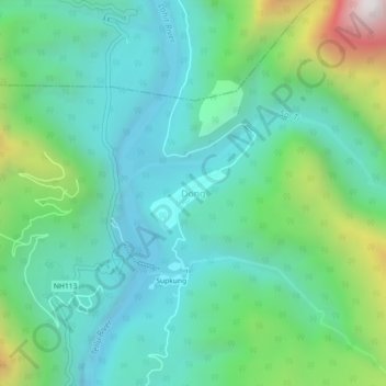 Mappa topografica Dong, altitudine, rilievo
