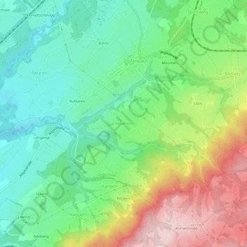 Mappa topografica Heimen, altitudine, rilievo