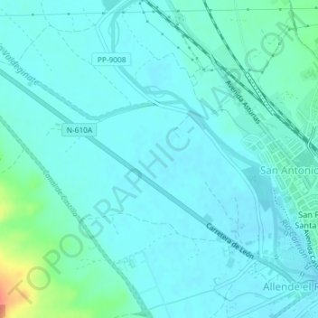 Mappa topografica Bodeguilla, altitudine, rilievo