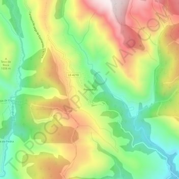 Mappa topografica Penoselo, altitudine, rilievo