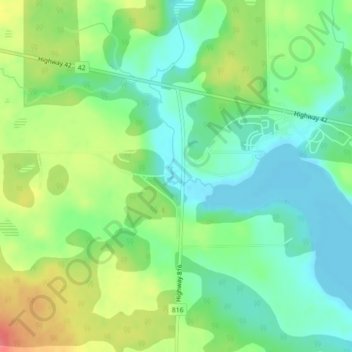 Mappa topografica Pine Lake, altitudine, rilievo