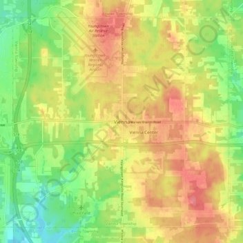 Mappa topografica Vienna, altitudine, rilievo