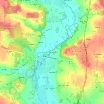 Mappa topografica Le Hingleuf, altitudine, rilievo