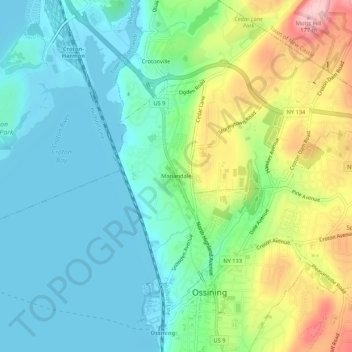 Mappa topografica Mariandale, altitudine, rilievo