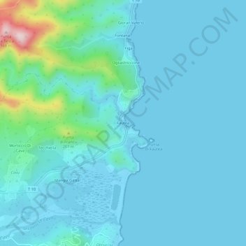 Mappa topografica Fautea, altitudine, rilievo