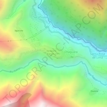 Mappa topografica Yanacachi, altitudine, rilievo