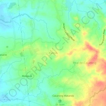 Mappa topografica Paltok, altitudine, rilievo