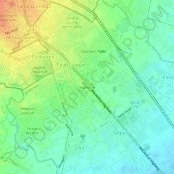 Mappa topografica Marlboro, altitudine, rilievo