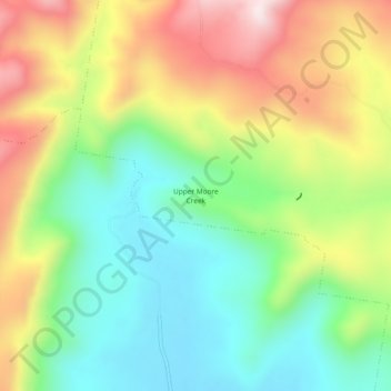 Mappa topografica Upper Moore Creek, altitudine, rilievo