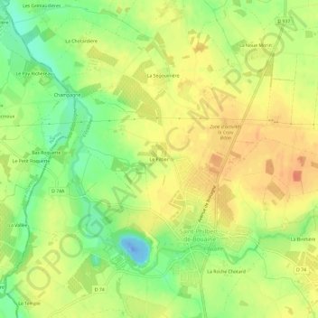Mappa topografica Le Piltier, altitudine, rilievo