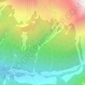 Mappa topografica Monashee Mountains, altitudine, rilievo