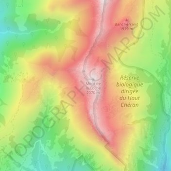 Mappa topografica Les Gorges, altitudine, rilievo