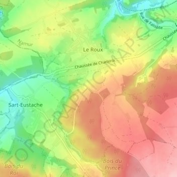 Mappa topografica Cocriamont, altitudine, rilievo