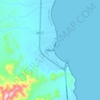 Mappa topografica Nopoló, altitudine, rilievo